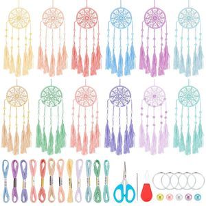 12 Sets Diy Colorful Mini Dream Catcher Kit With Instruction Small Dream😍